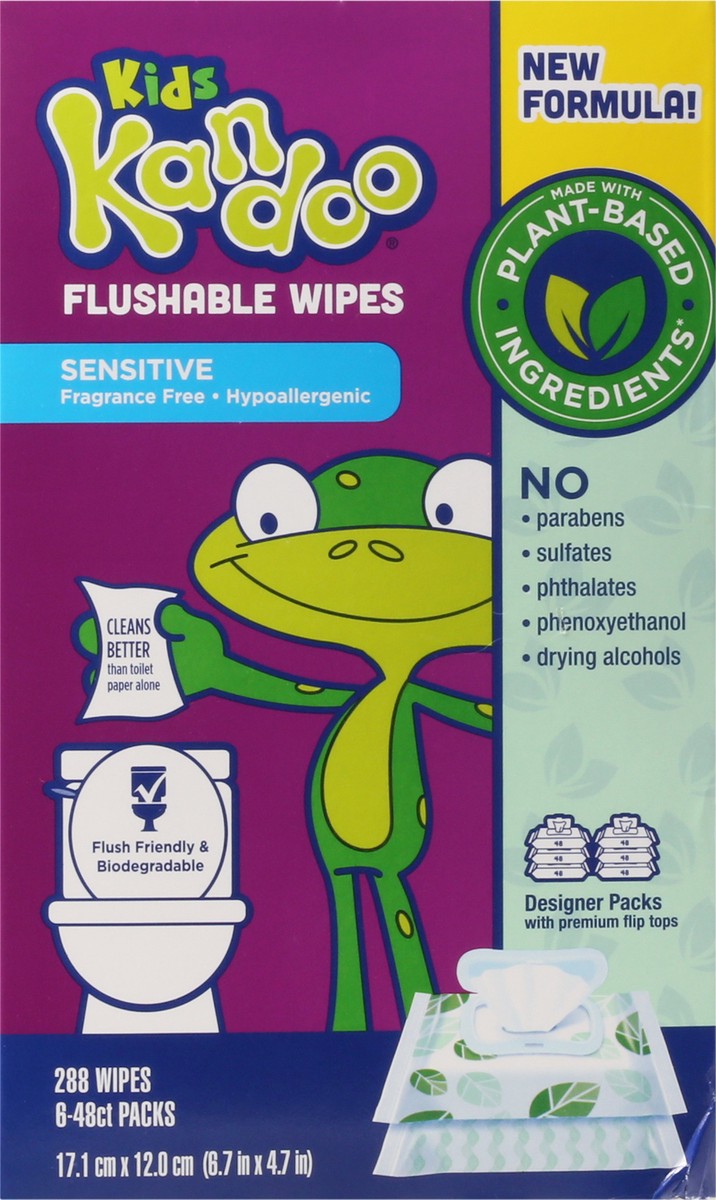 slide 1 of 13, Kandoo Kids Sensitive Flushable Wipes 6 ea, 6 ct