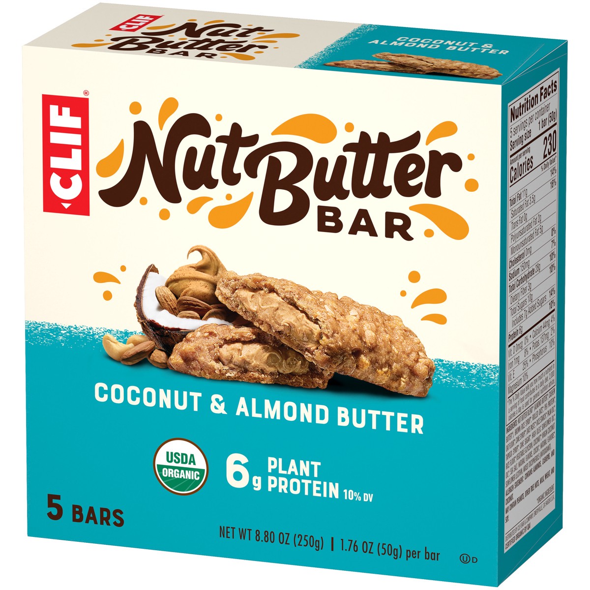 slide 3 of 9, CLIF Bar Coconut & Almond Butter Nut Butter Bar 5-1.76 oz. Bars, 8.8 oz