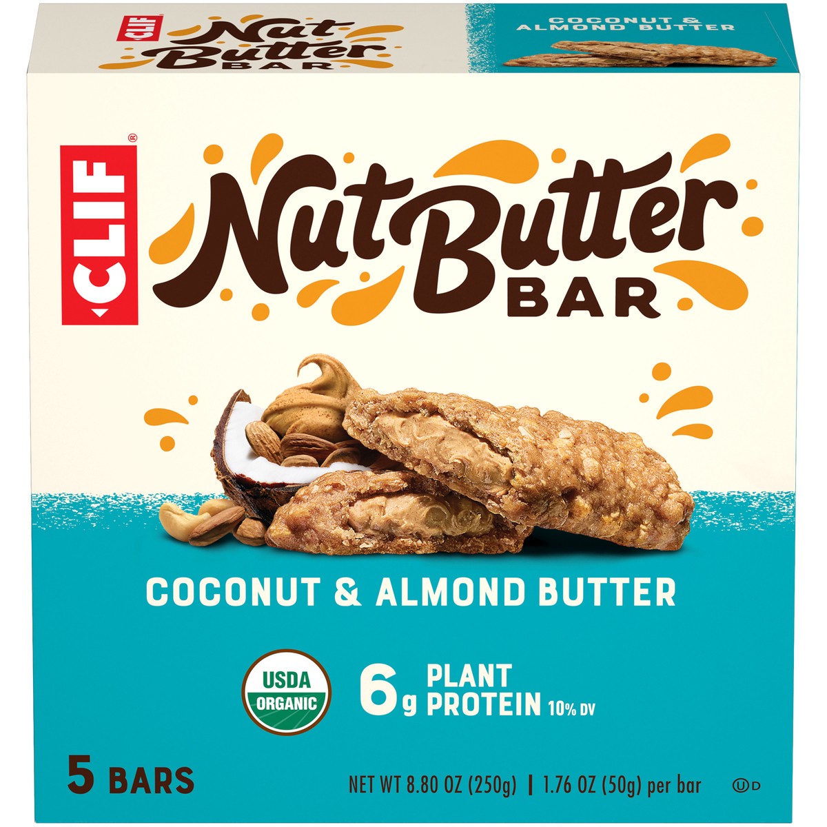 slide 1 of 9, CLIF Bar Coconut & Almond Butter Nut Butter Bar 5-1.76 oz. Bars, 8.8 oz