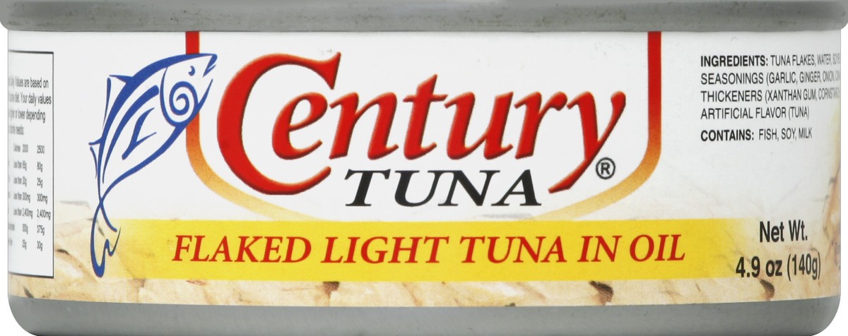 slide 2 of 3, Century Tuna Flaked Light In Oil, 4.9 oz
