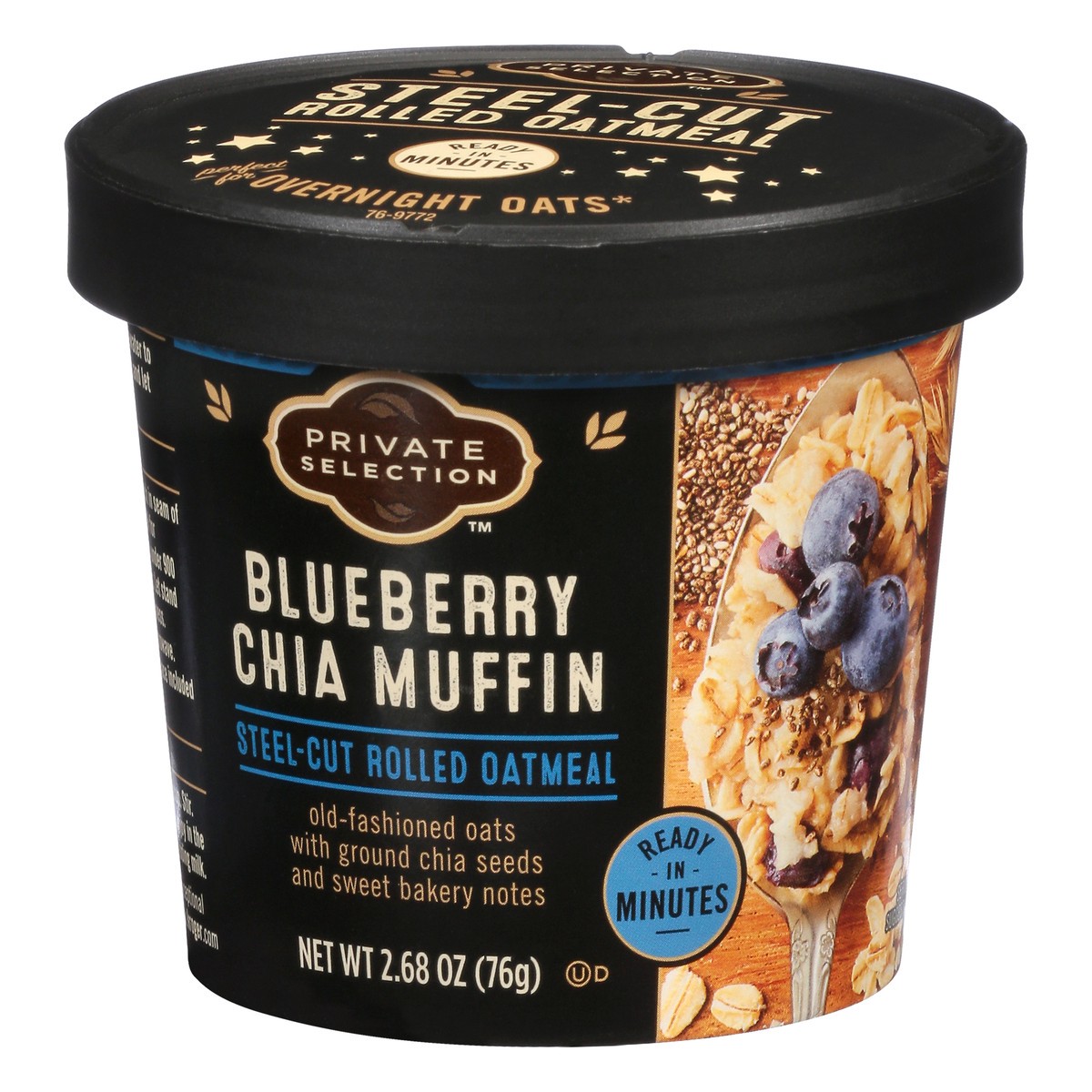 slide 3 of 11, Private Selection Blueberry Chia Muffin Steel-Cut Oatmeal, 2.68 oz