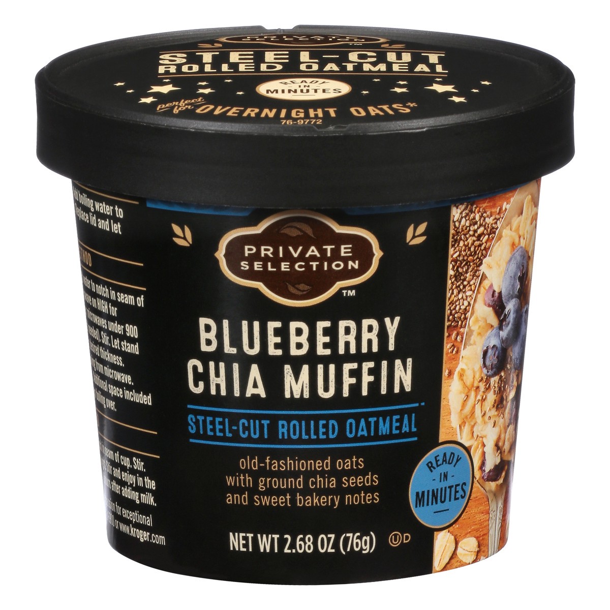 slide 11 of 11, Private Selection Blueberry Chia Muffin Steel-Cut Oatmeal, 2.68 oz