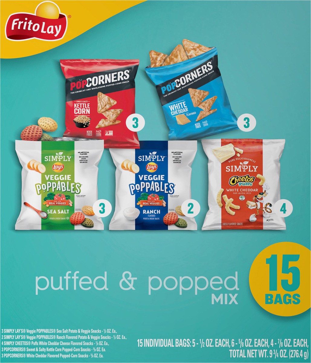 slide 13 of 15, Frito-Lay Snacks Variety Packs Puff & Pop Mix 9.75 Oz, 15 Count, 15 ct