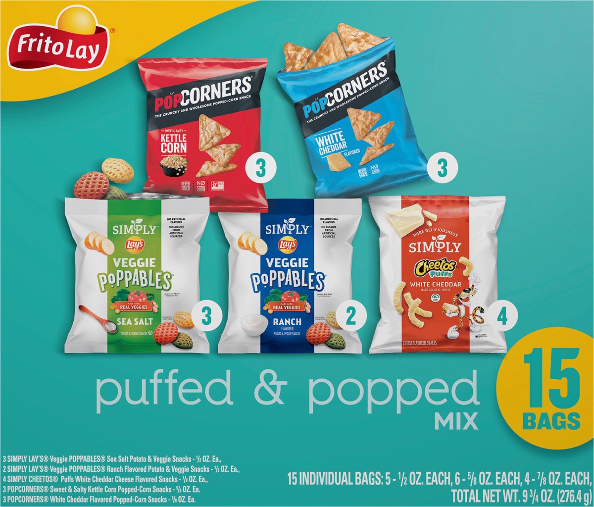 slide 9 of 15, Frito-Lay Snacks Variety Packs Puff & Pop Mix 9.75 Oz, 15 Count, 15 ct