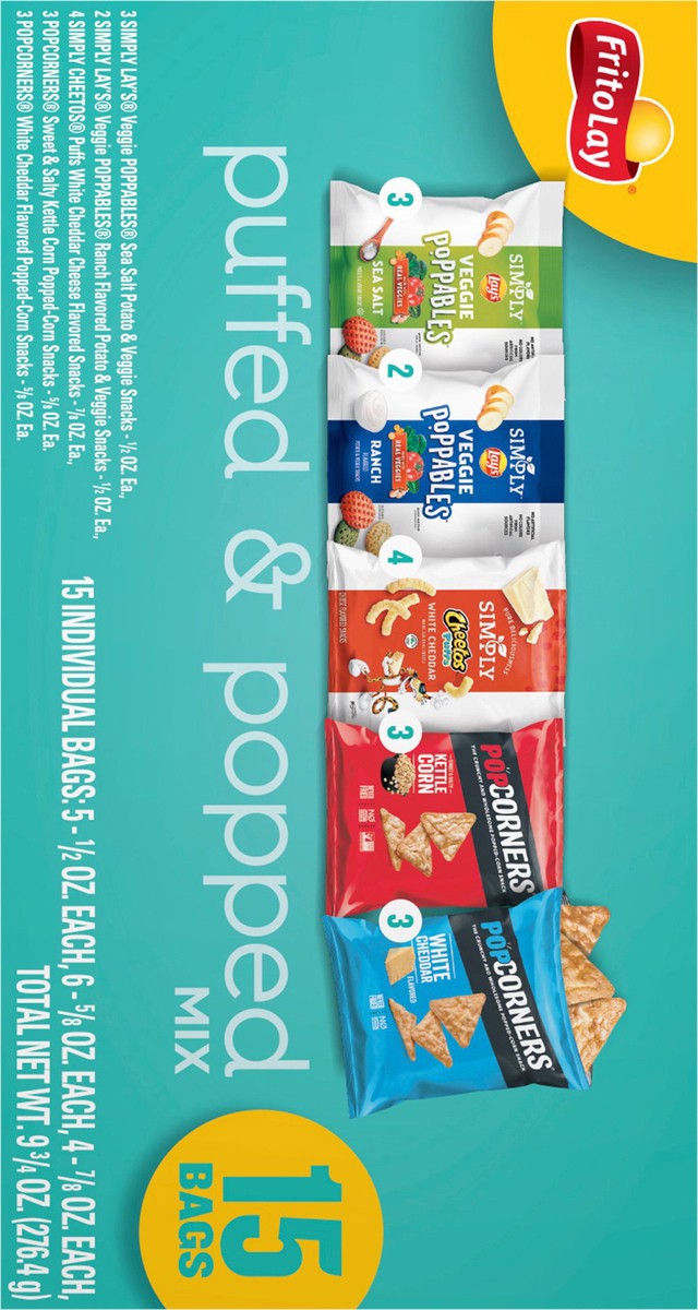 slide 14 of 15, Frito-Lay Snacks Variety Packs Puff & Pop Mix 9.75 Oz, 15 Count, 15 ct