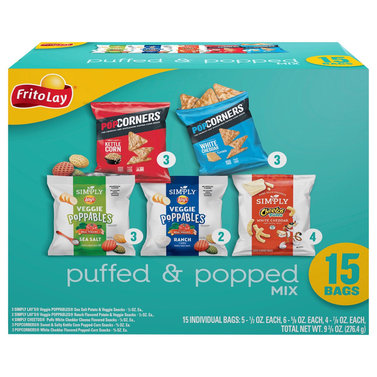 slide 5 of 15, Frito-Lay Snacks Variety Packs Puff & Pop Mix 9.75 Oz, 15 Count, 15 ct