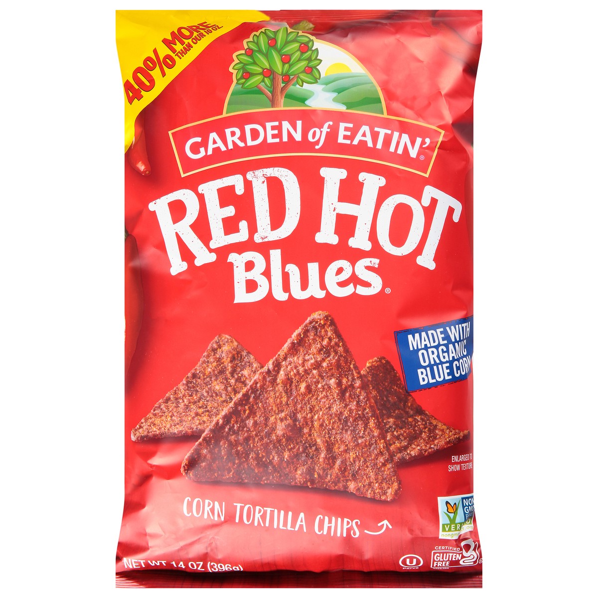 slide 9 of 13, Garden of Eatin' Red Hot Blues Corn Tortilla Chips 14 oz, 14 oz