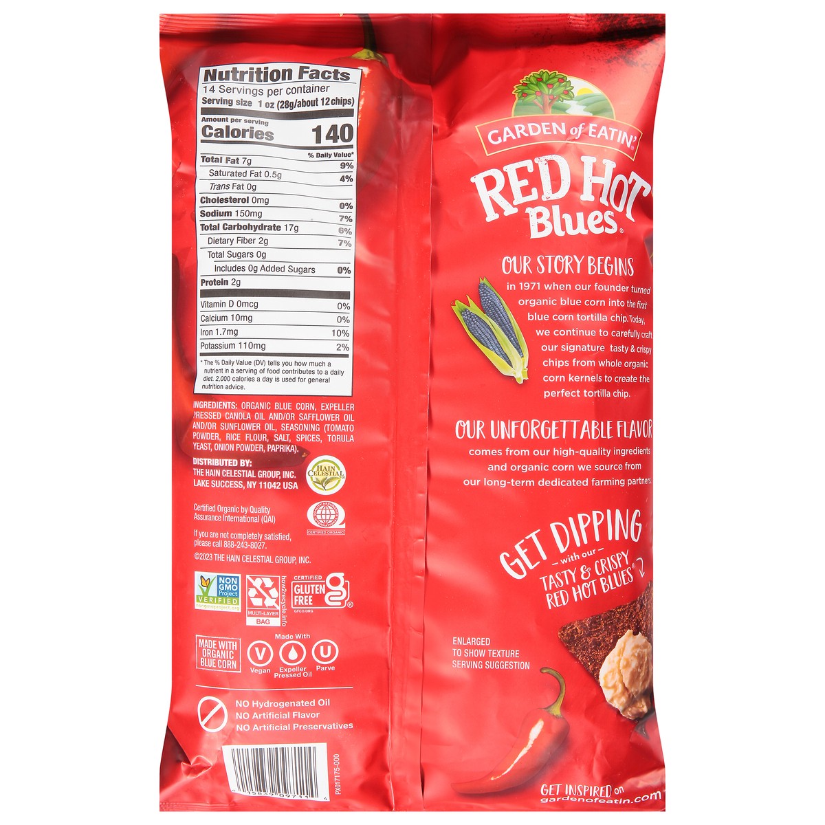 slide 2 of 13, Garden of Eatin' Red Hot Blues Corn Tortilla Chips 14 oz, 14 oz