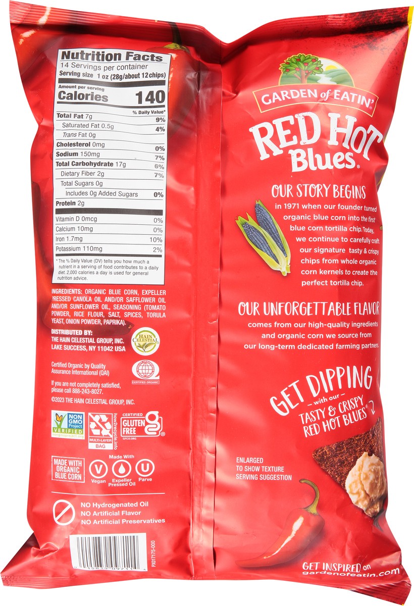 slide 12 of 13, Garden of Eatin' Red Hot Blues Corn Tortilla Chips 14 oz, 14 oz