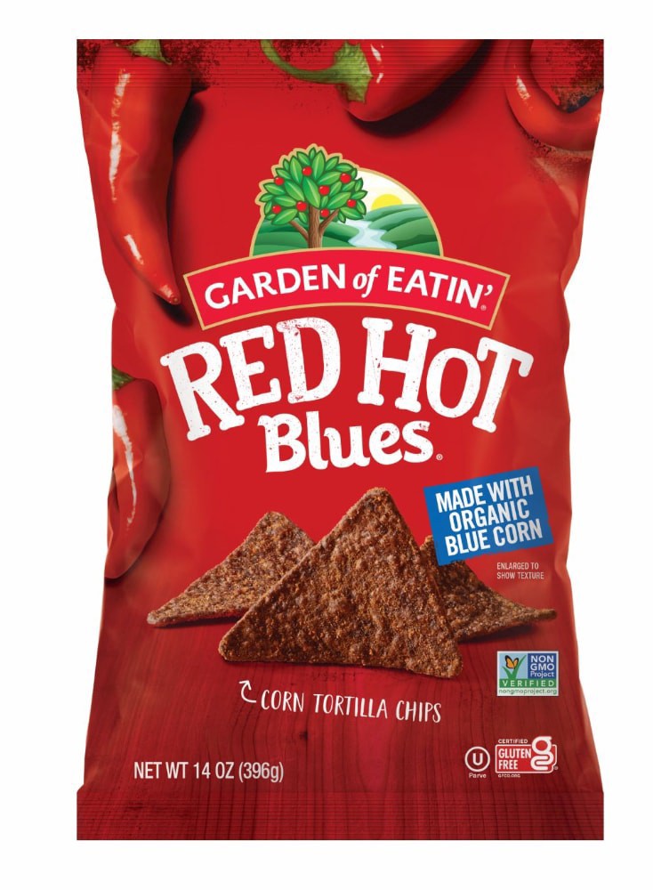 slide 1 of 13, Garden of Eatin' Red Hot Blues Corn Tortilla Chips 14 oz, 14 oz