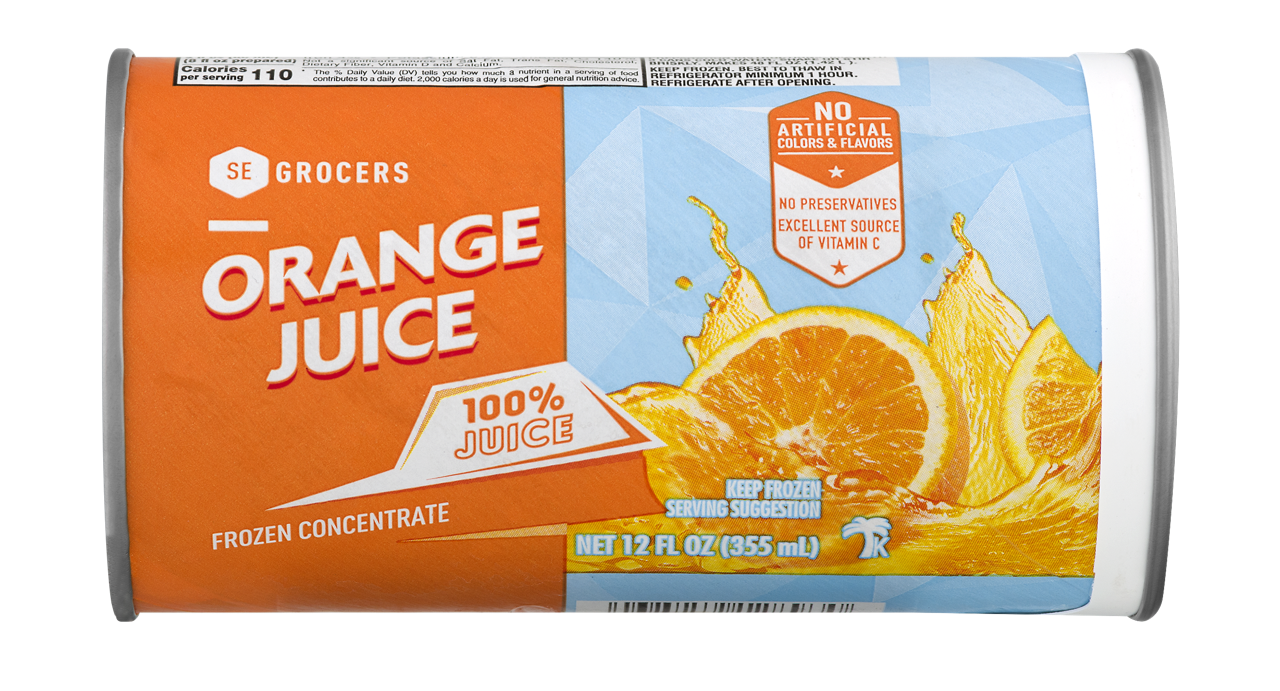 slide 1 of 1, SE Grocers Frozen Concentrate Orange 100% Juice 12 Ounces, 12 oz