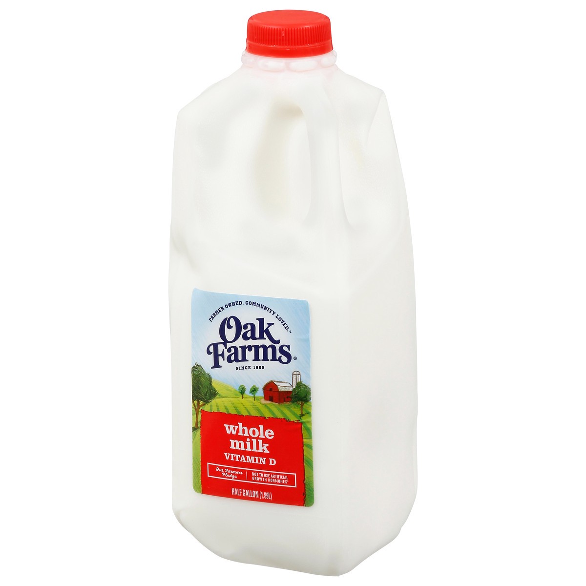 slide 3 of 9, Oak Farms Whole Milk 0.5 gl, 1/2 gal