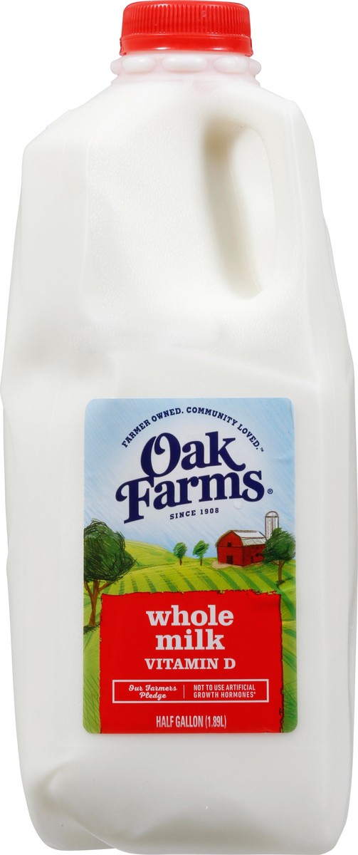 slide 6 of 9, Oak Farms Whole Milk 0.5 gl, 1/2 gal