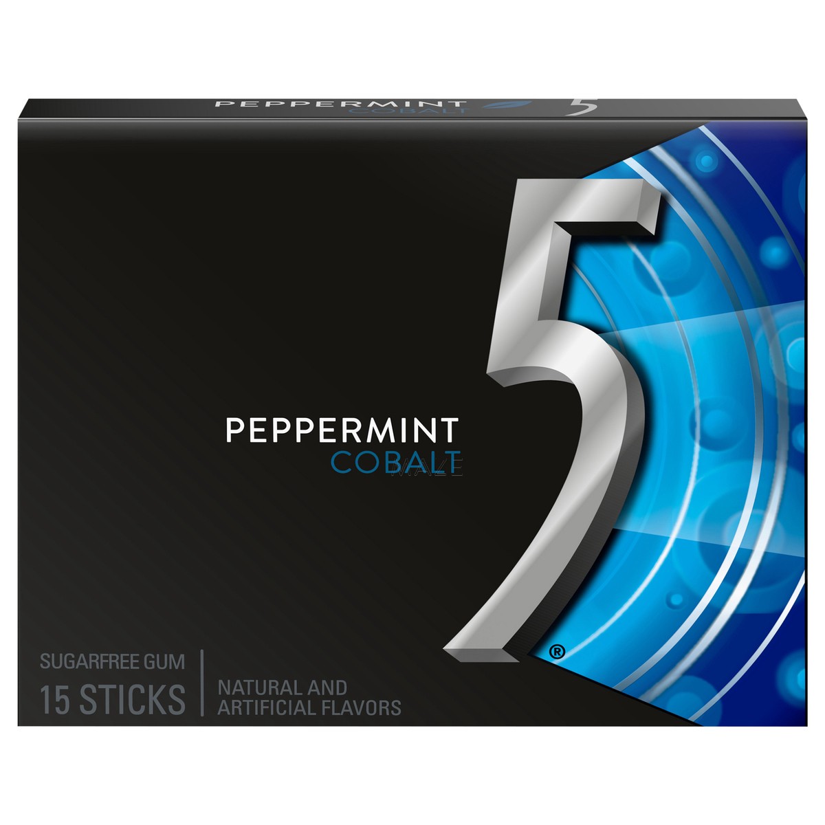 slide 1 of 8, 5 GUM Peppermint Cobalt Sugar Free Chewing Gum, 15 Sticks, 15 ct