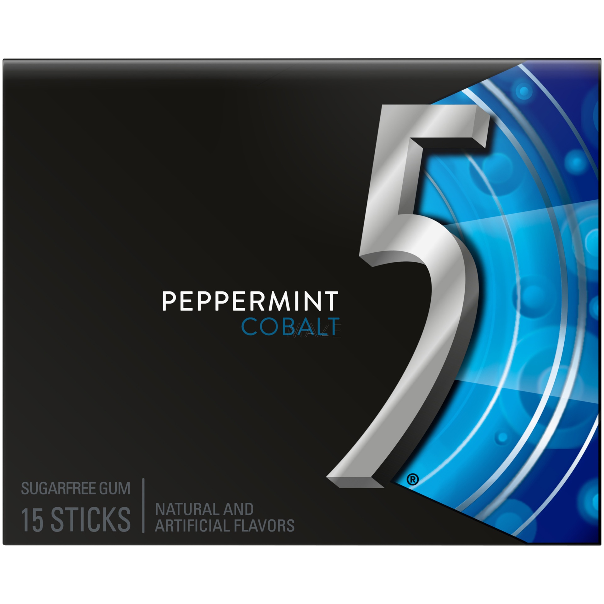 slide 1 of 2, 5 Gum Peppermint Cobalt Sugarfree Gum pack, 15 ct