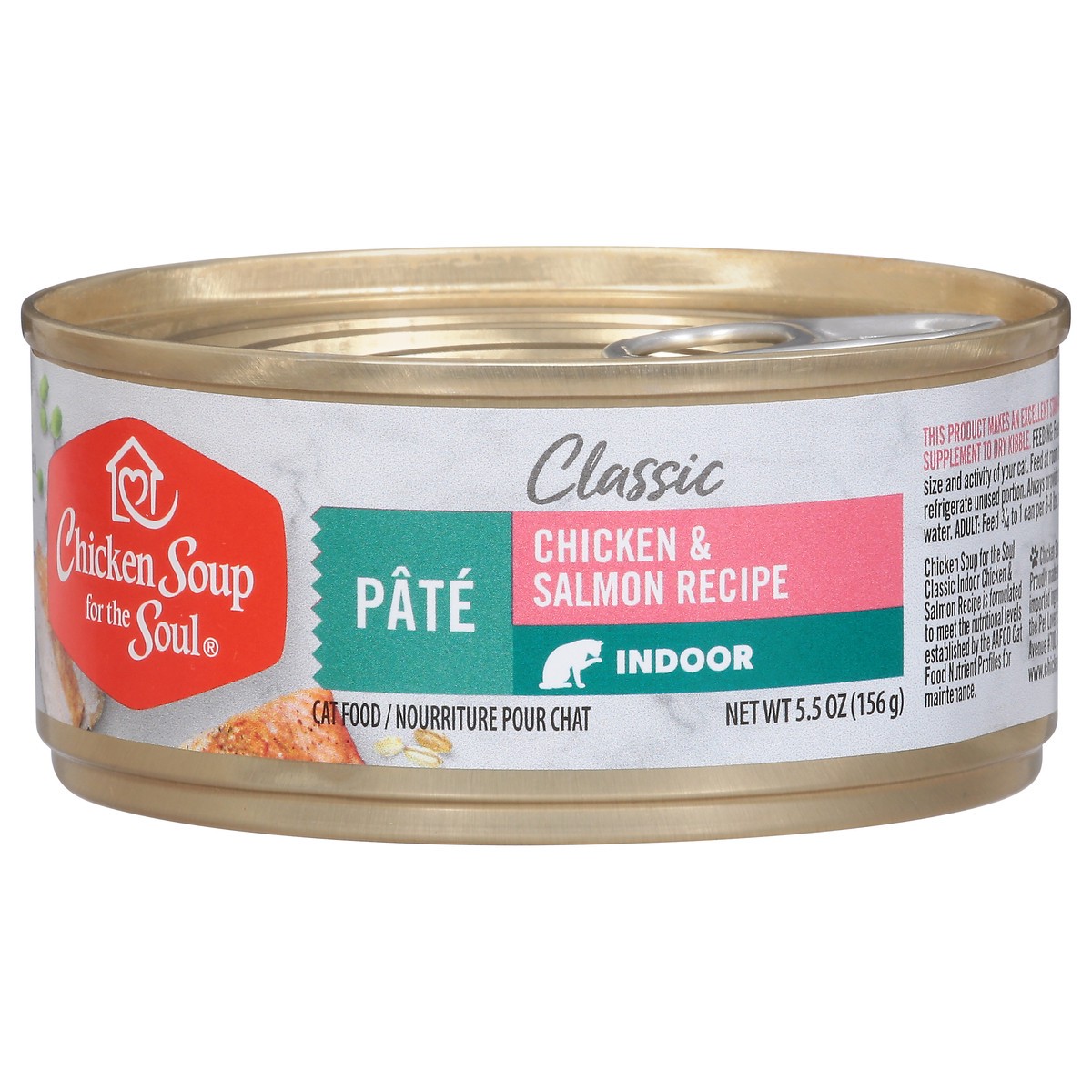 slide 2 of 15, Chicken Soup For The Soul Classic Pate Indoor Chicken & Salmon Recipe Cat Food 5.5 oz, 5.5 oz