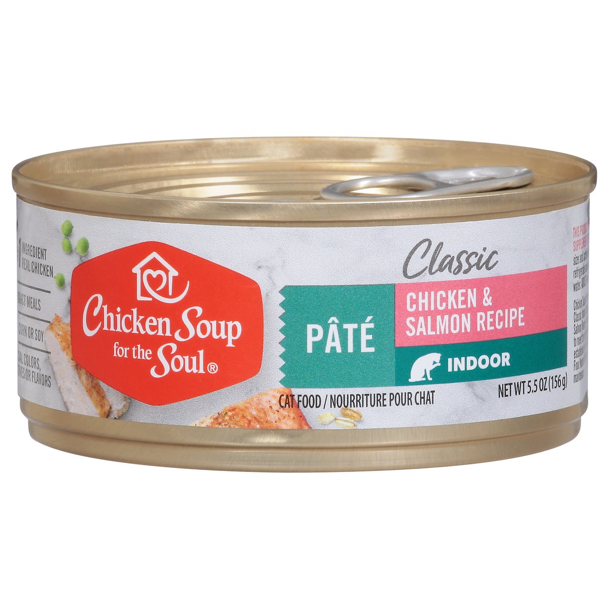 slide 13 of 15, Chicken Soup For The Soul Classic Pate Indoor Chicken & Salmon Recipe Cat Food 5.5 oz, 5.5 oz