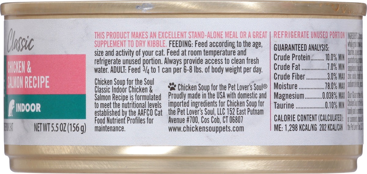 slide 3 of 15, Chicken Soup For The Soul Classic Pate Indoor Chicken & Salmon Recipe Cat Food 5.5 oz, 5.5 oz