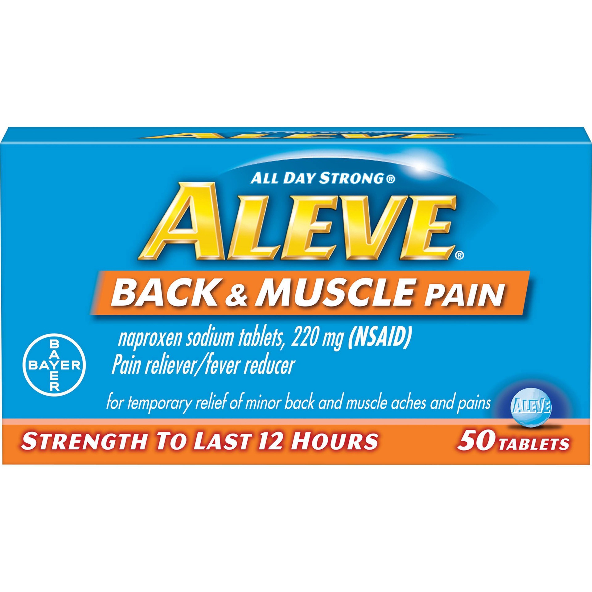 slide 1 of 4, Aleve Back & Muscle Pain Tablets, 50 ct