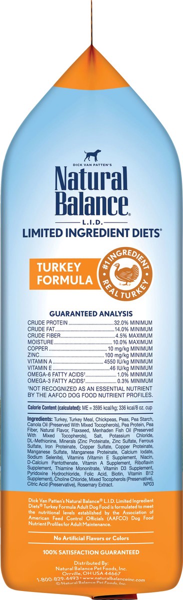 slide 9 of 9, Natural Balance L.I.D. Limited Ingredients Diet Grain Free Turkey Formula Dog Food 4 lb, 4 lb