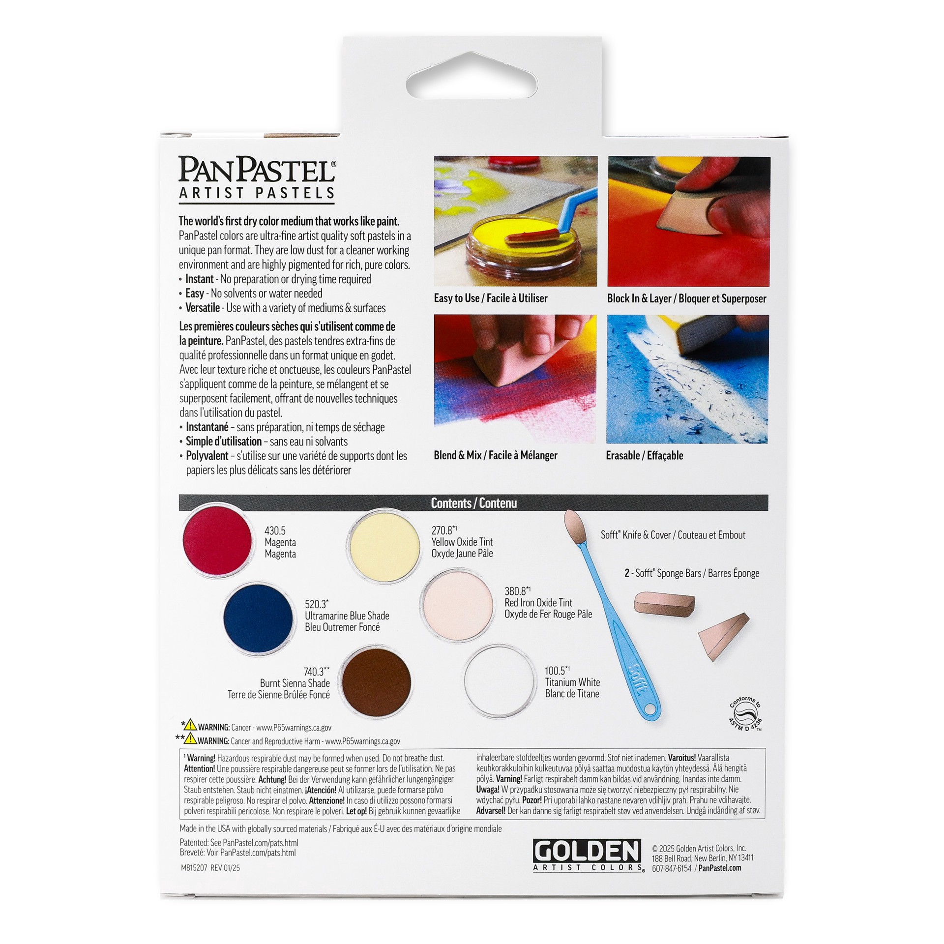 slide 6 of 10, PanPastel 6 Color Artist Pastels Set, includes sofft® knife and cover and 2 sponge bars