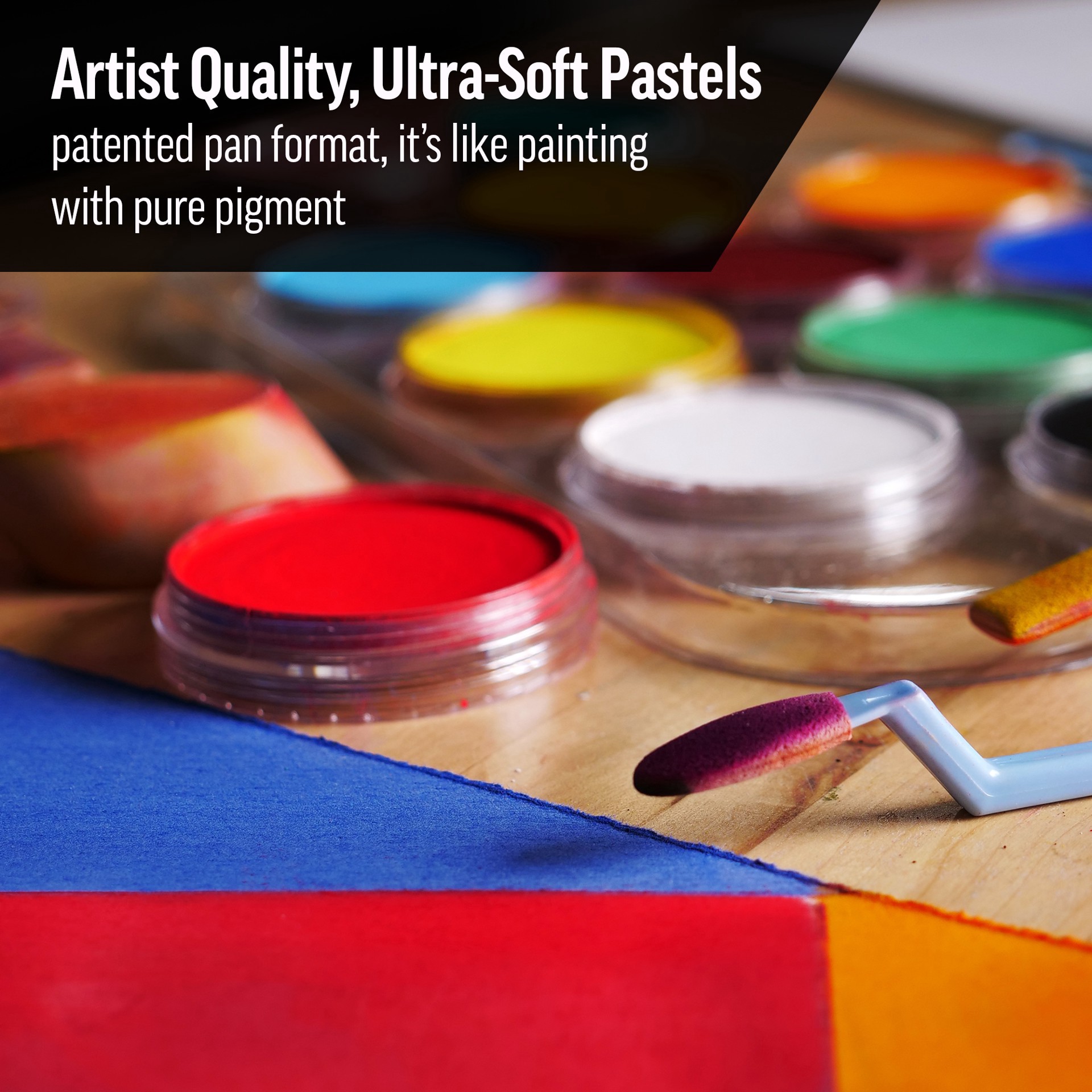 slide 10 of 10, PanPastel 6 Color Artist Pastels Set, includes sofft® knife and cover and 2 sponge bars