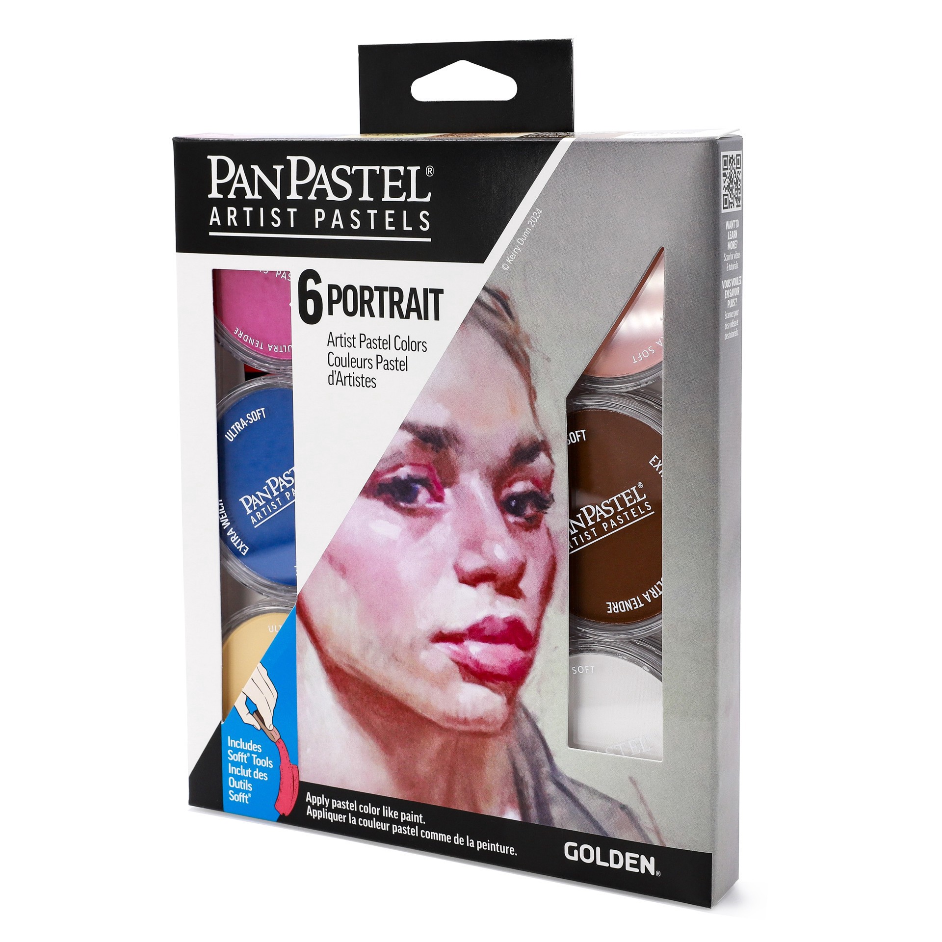 slide 4 of 10, PanPastel 6 Color Artist Pastels Set, includes sofft® knife and cover and 2 sponge bars