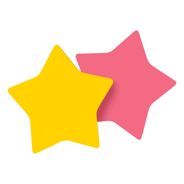 slide 5 of 5, Post-it, Super Sticky Die-Cut Star Notes, 3'' X 3'', Assorted Colors, Pack Of 2 Pads, 2 ct