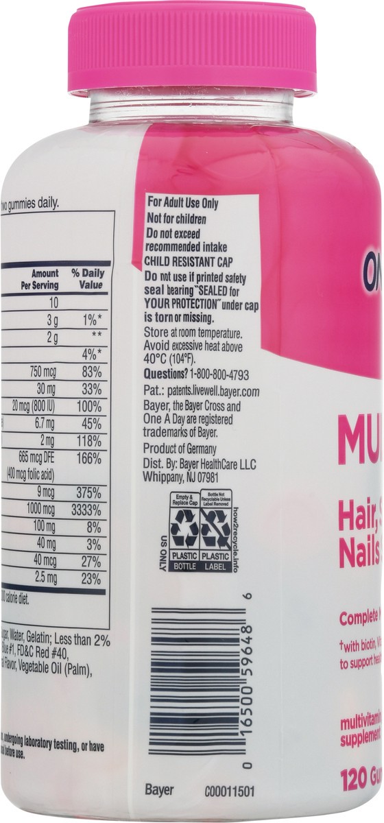slide 7 of 9, One A Day Multi + Complete Multivitamin 120 Gummies, 120 ct