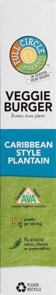 slide 8 of 10, Full Circle Market Carribean Style Plantain Veggie Burger 4 2.5 oz 4 ea Box, 4 ct