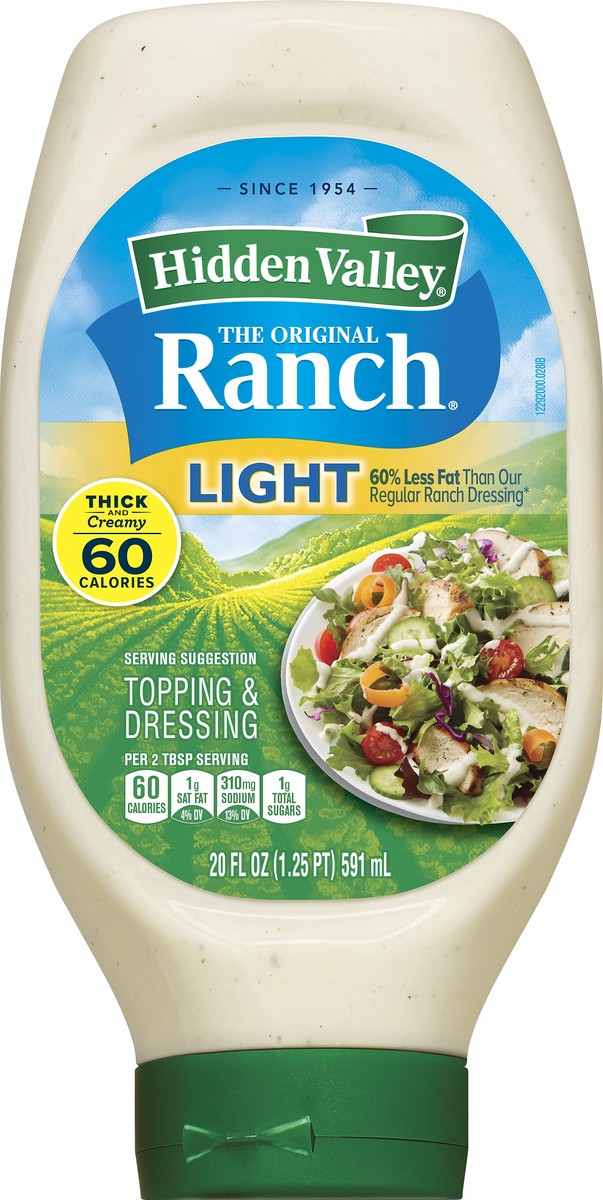 slide 5 of 7, Hidden Valley The Original Ranch Light Topping & Dressing 20 oz, 20 fl oz