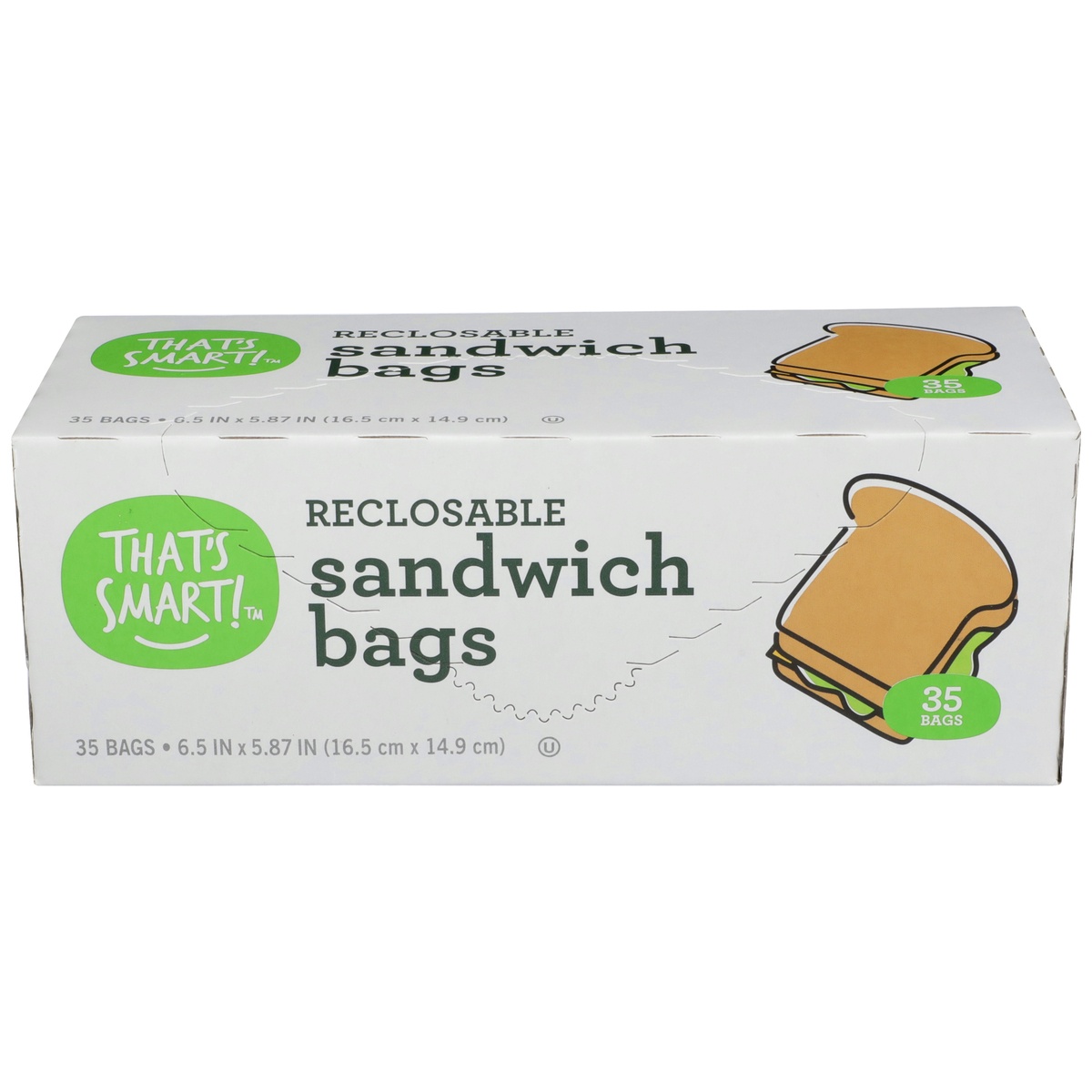 slide 1 of 1, That's Smart! Recloseable Sandwich Bags, 35 ct