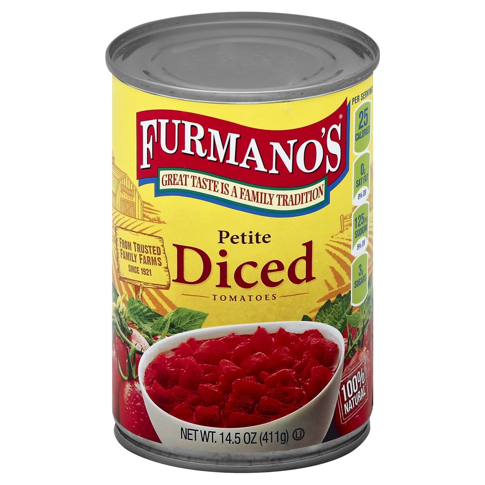 slide 1 of 6, Furmanos Petite Diced Tomatoes, 14.5 oz