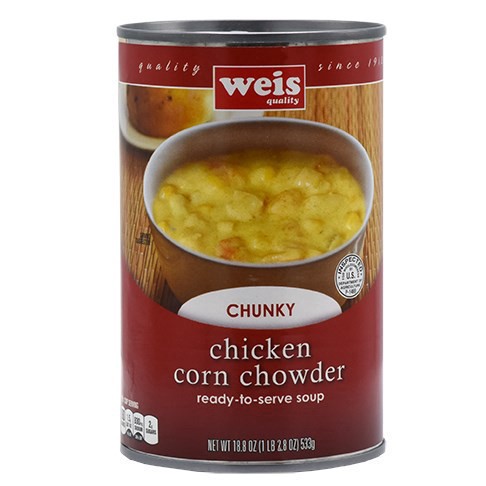 slide 1 of 6, Weis Quality Chicken Corn Chowder Chunky Soup, 18.8 oz