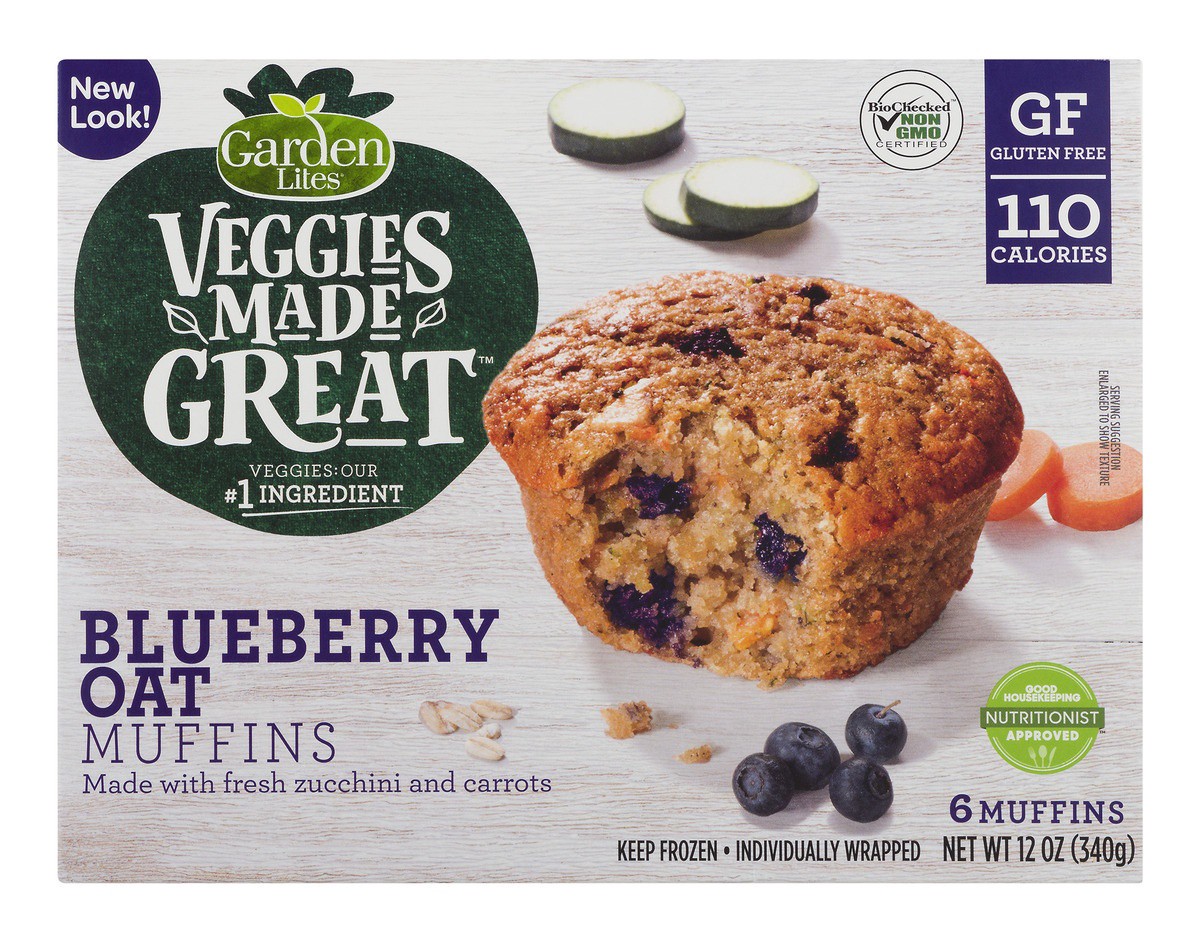 slide 1 of 3, Garden Lites Blueberry Oat Veggie Muffins, 12 oz