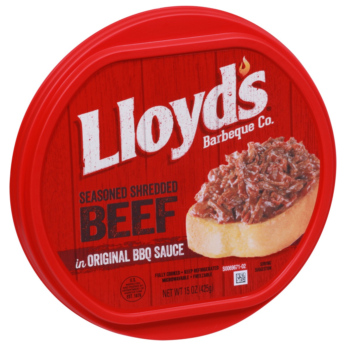 slide 9 of 9, Lloyd's Barbeque Company LLOYD'S Seasoned and Shredded Beef in Original BBQ Sauce, 15 oz