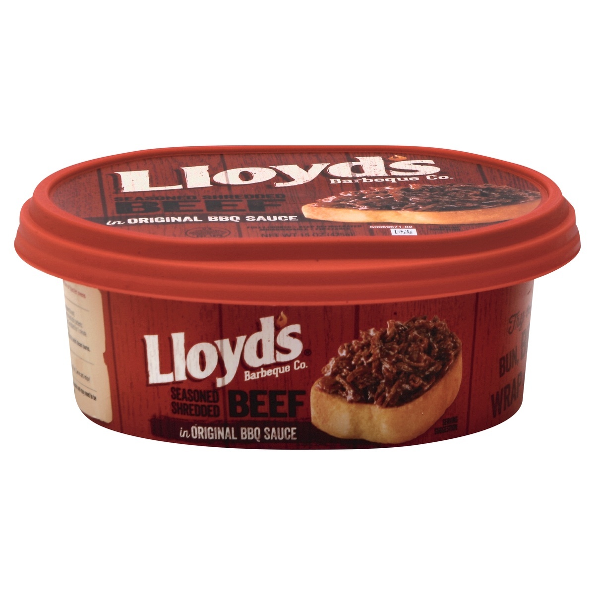 slide 1 of 6, Lloyd's Barbeque Company Lloyd's Seasoned Original BBQ Sauce Shredded Beef 15 oz, 15 oz