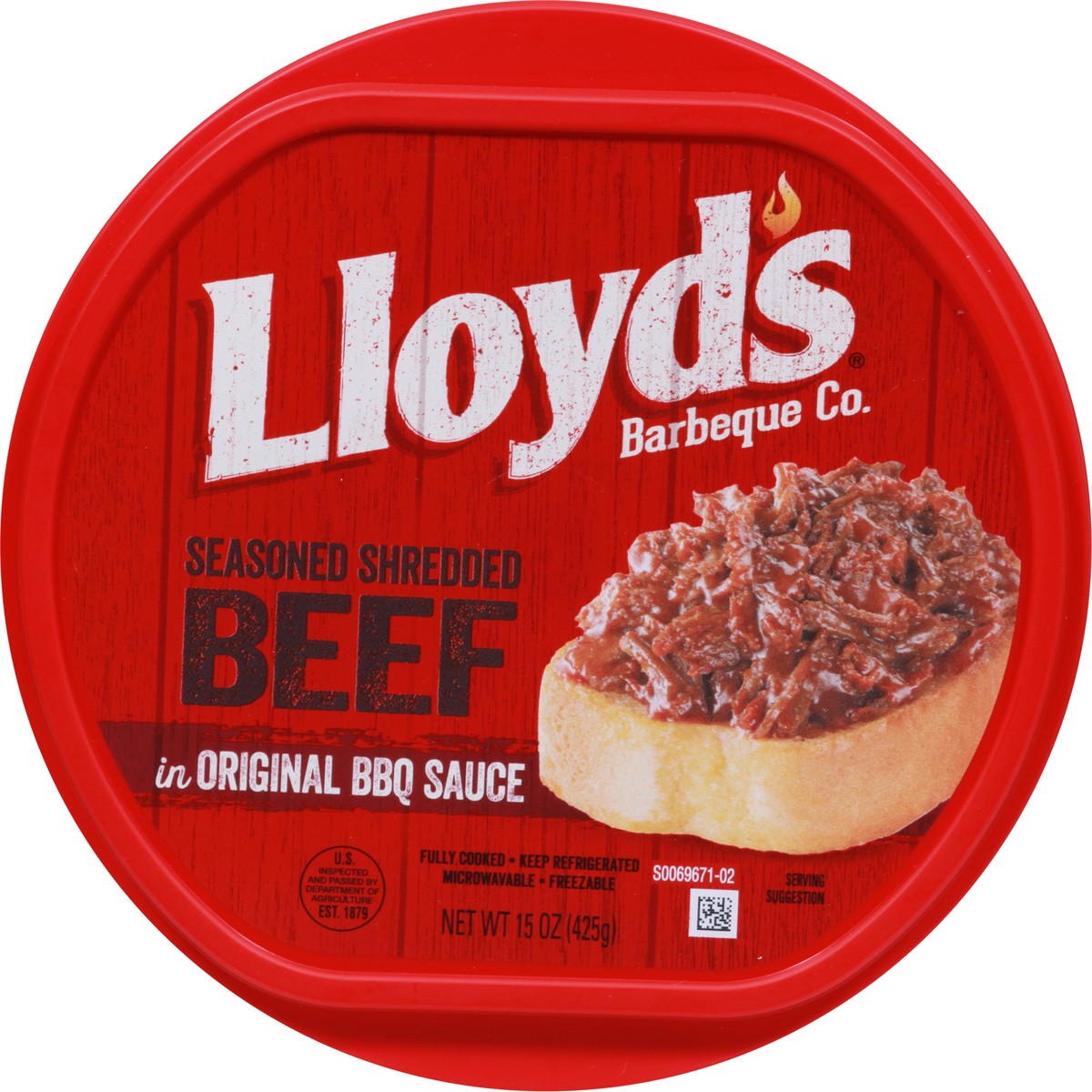 slide 6 of 9, Lloyd's Barbeque Company LLOYD'S Seasoned and Shredded Beef in Original BBQ Sauce, 15 oz