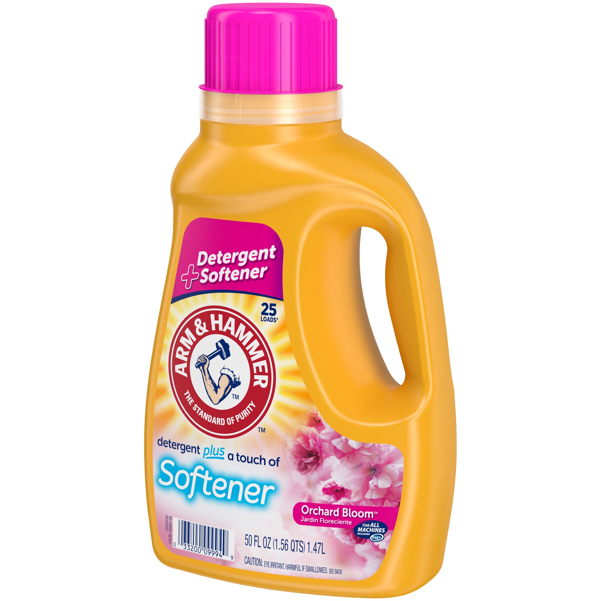 slide 4 of 5, ARM & HAMMER Arm Hammer Plus Softener Orchard Bloom, 25 Loads Liquid Laundry Detergent, 50 Fl oz, 50 fl oz