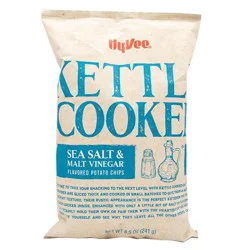 Hy-vee Sea Salt Malt Vinegar Flavored Kettle Cooked Potato Chips - 8.5 oz
