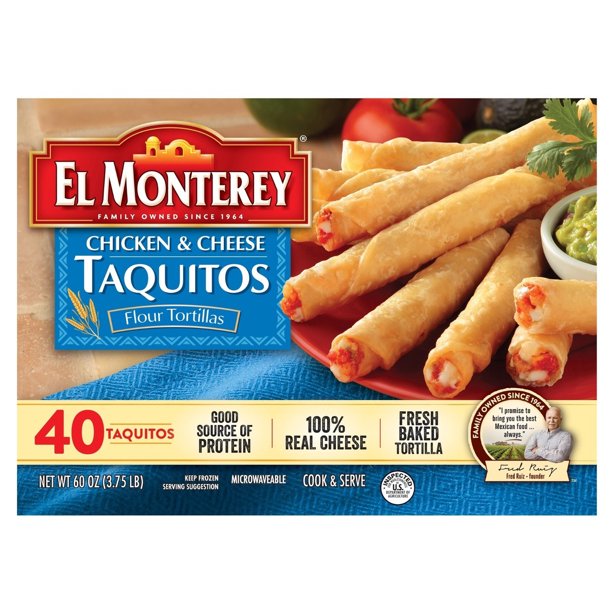 slide 3 of 5, El Monterey Taquitos, 40 ct