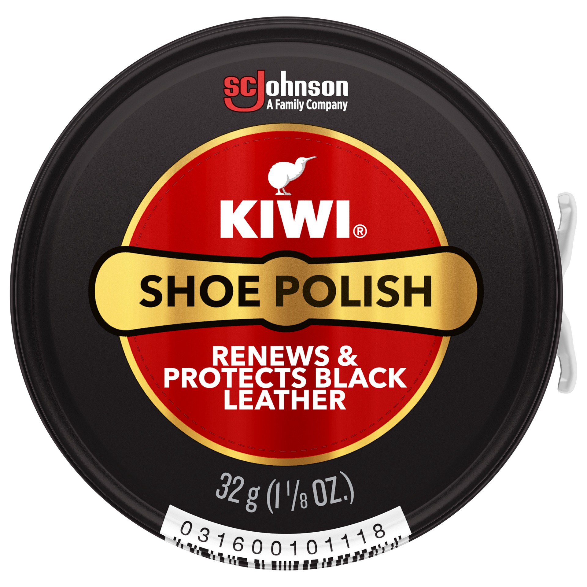 slide 1 of 1, KIWI Shoe Polish, Black, 1.125 oz (1 Metal Tin), 1.12 oz