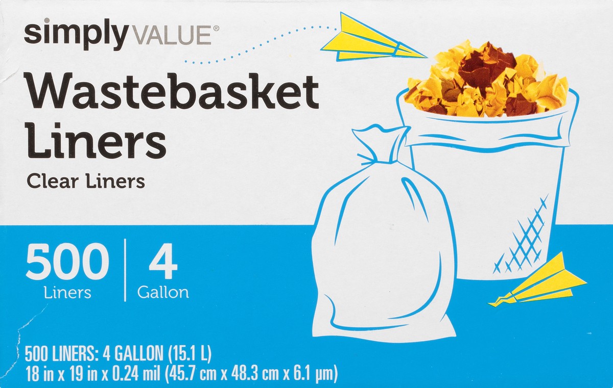 slide 6 of 10, Simply Value Wastebasket Liner, 500 ct