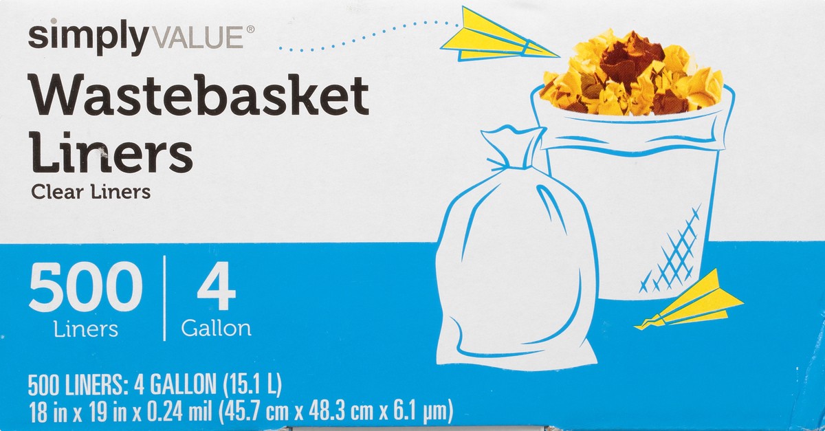 slide 10 of 10, Simply Value Wastebasket Liner, 500 ct