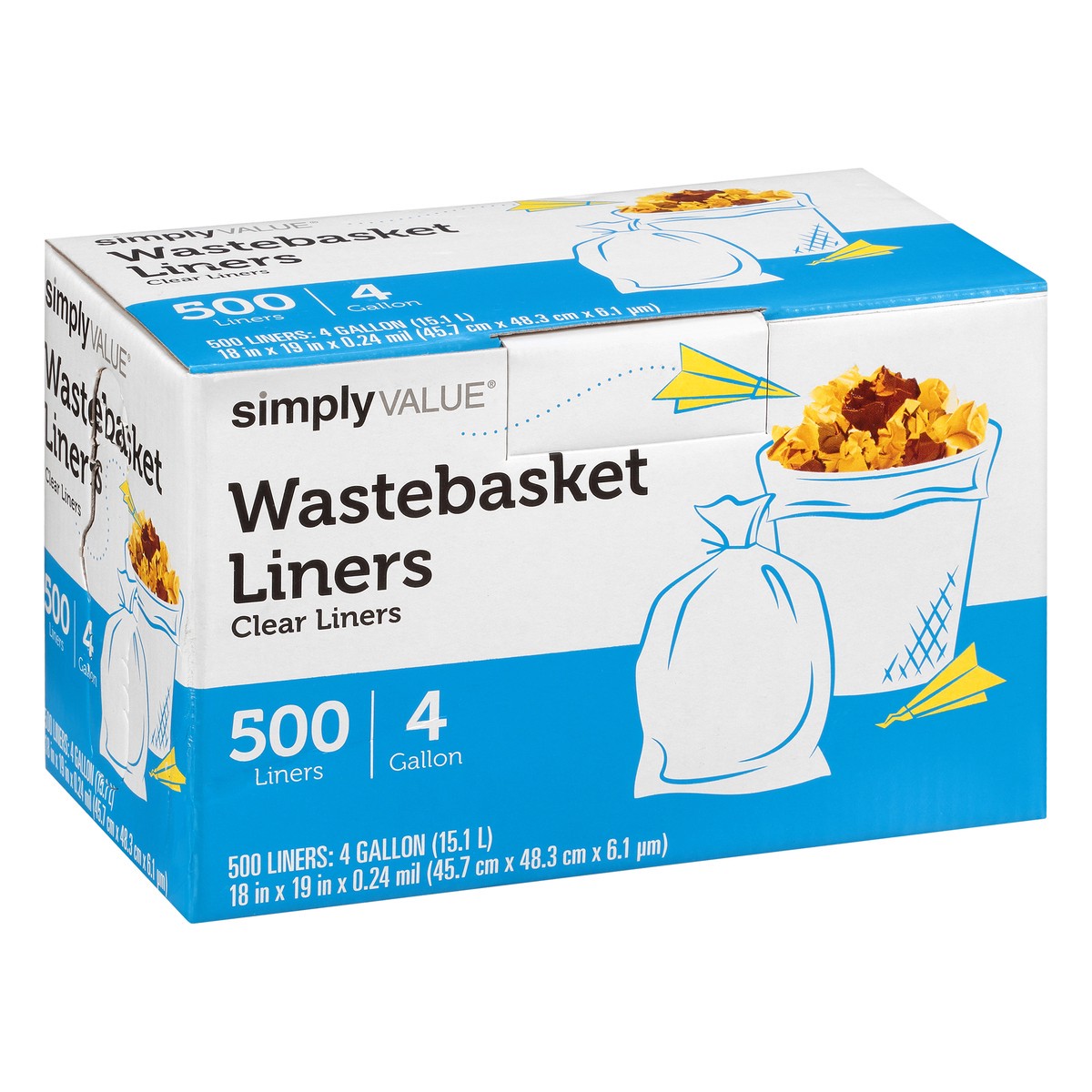slide 4 of 10, Simply Value Wastebasket Liner, 500 ct