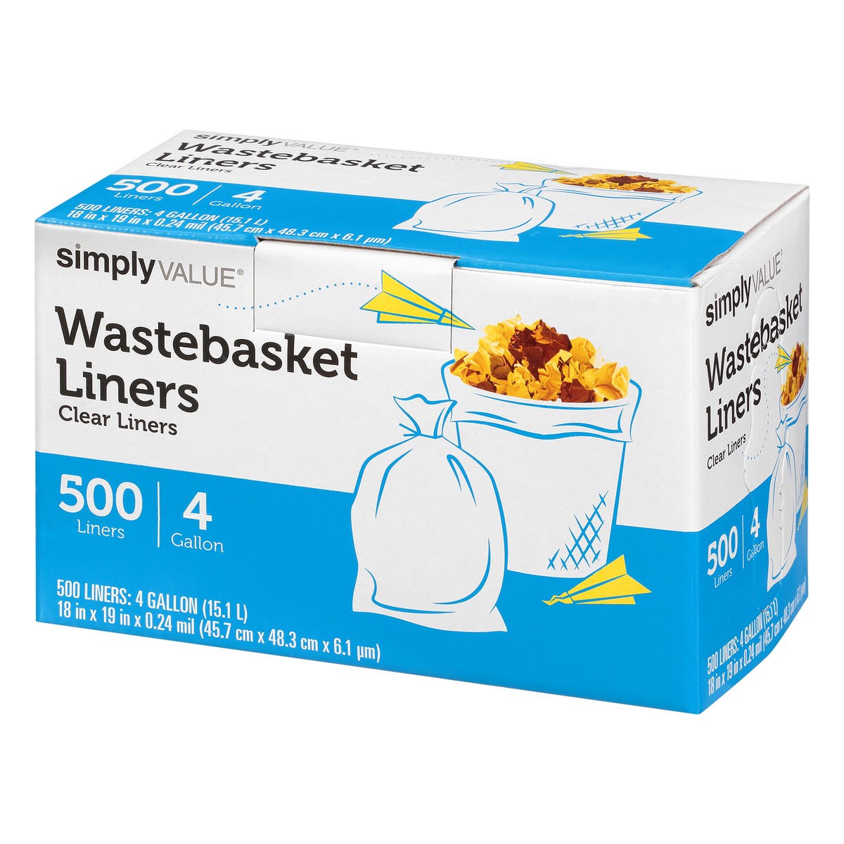 slide 2 of 10, Simply Value Wastebasket Liner, 500 ct