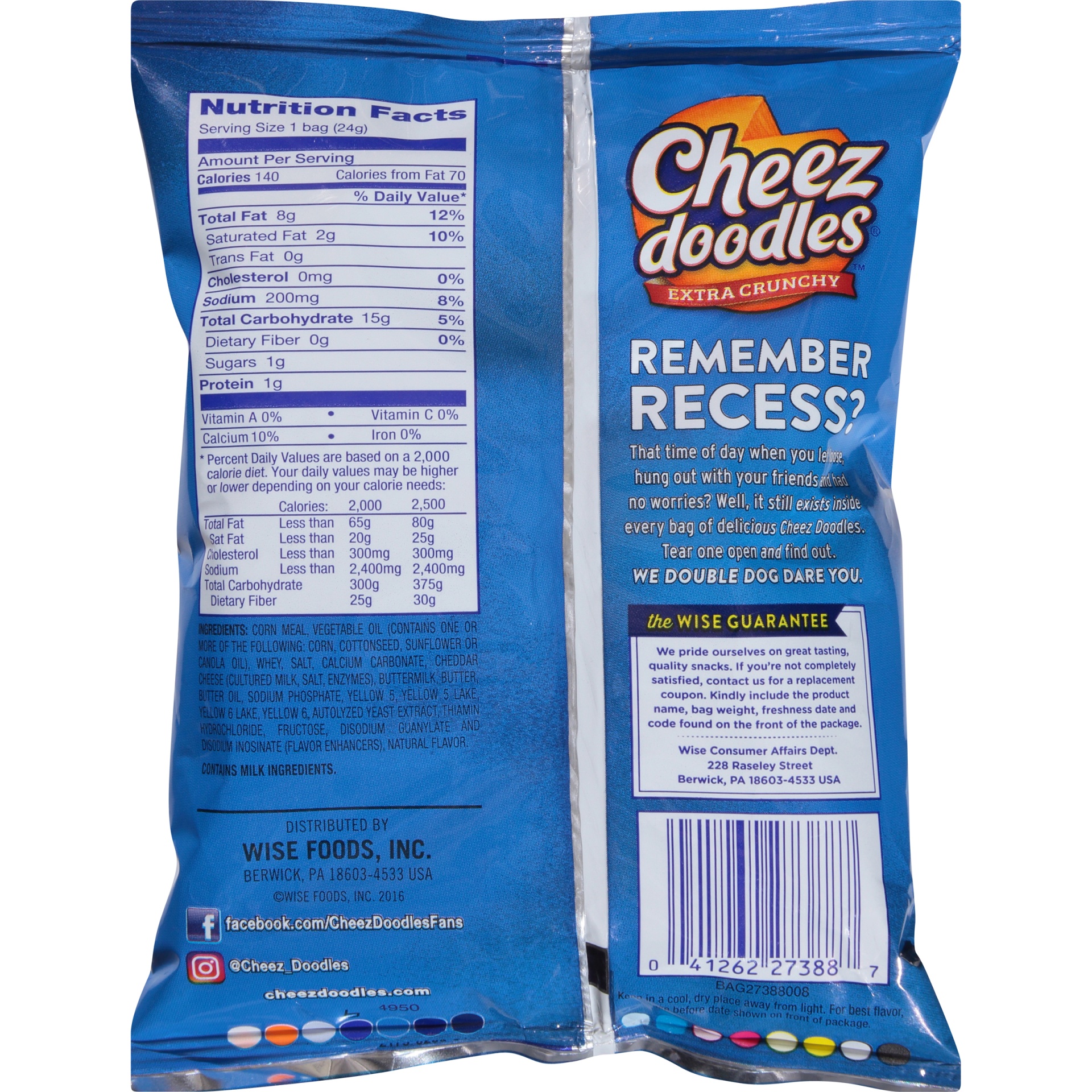 slide 4 of 6, Wise Cheez Doodles Extra Crunchy Cheddar Cheese Flavored Corn Snacks, 0.875 oz