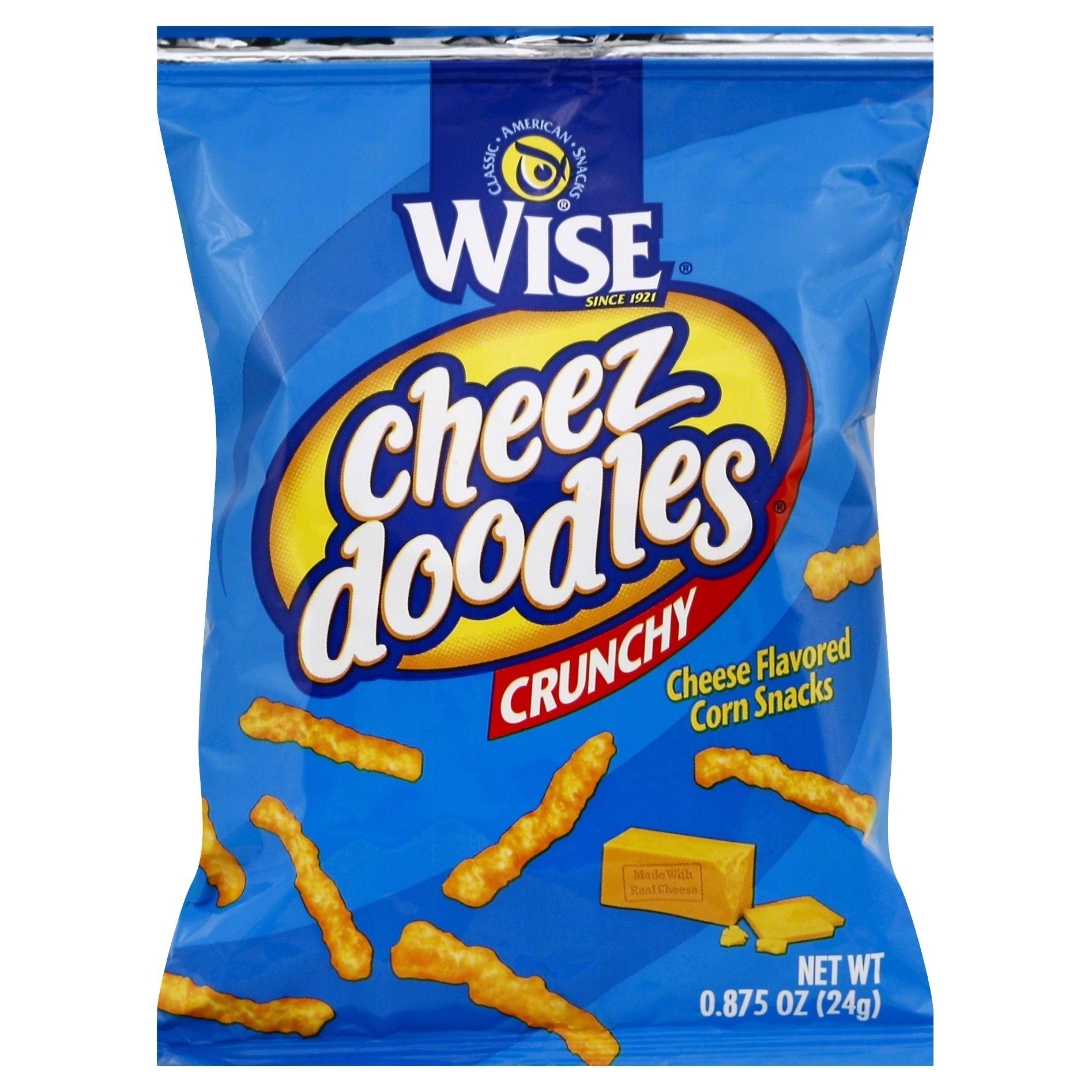 slide 1 of 6, Wise Cheez Doodles Extra Crunchy Cheddar Cheese Flavored Corn Snacks, 0.875 oz