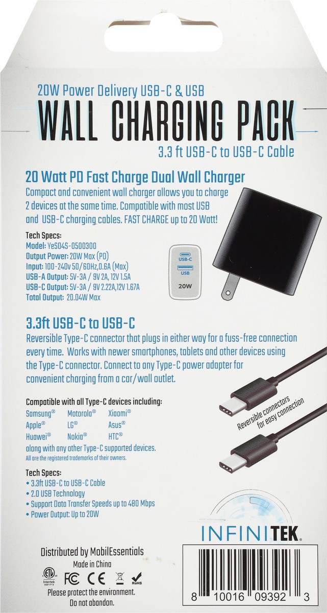 slide 8 of 11, Infinitek 20 Watt Fast Charging Wall Charging Pack 1 ea, 1 ea