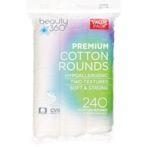 Beauty 360 Premium 100% Cotton Rounds, 240Ct 240 ct